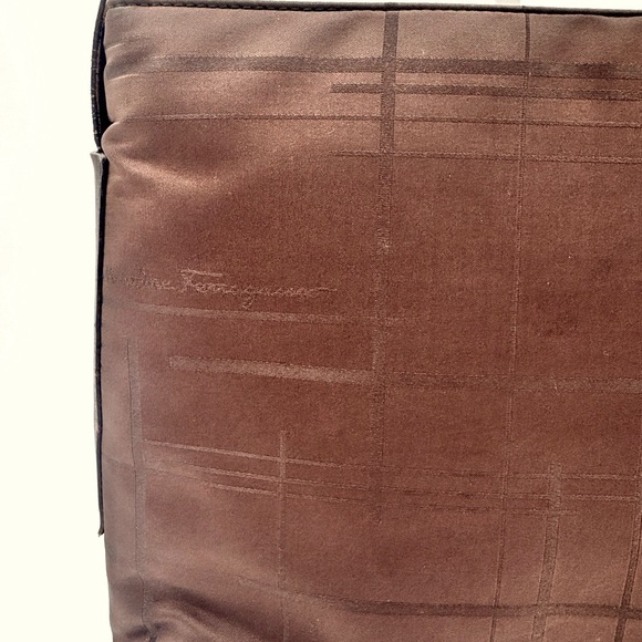 Salvatorre Ferragamo Brown Nylon Shoulder Bag with Leather Trim - Picture 6 of 11